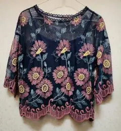 刺繍3/4袖トップス　Wclosetのサムネイル