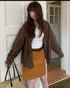 lumiyumi レトロ コーデュロイ Aライン スカート