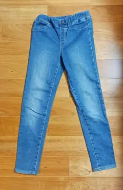 GU ストレッチ裏起毛デニムスキニーパンツ　ネイビー 121-325509
