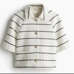 新品タグ付き H&M 半袖ボーダージャケット XSのサムネイル