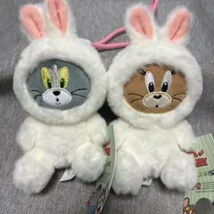 トムとジェリー うさぎ ぬいぐるみ マスコット 2個セット　キーホルダー