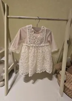 アイボリー レース 刺繍 ワンピース ドレス 100cm セレモニー