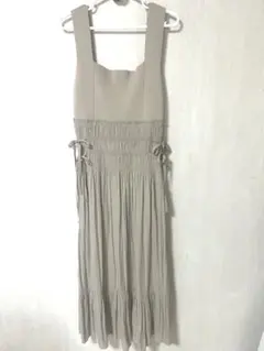 FRAY I.D ニットコンビシャーリングリボンワンピース ベージュ