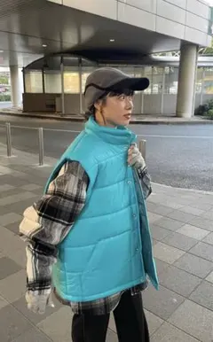 Kastane WHIMSIC レトロパディングベスト ブルー