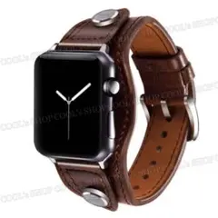 ブラウン Apple Watch 用 レザーバンド ベルト アップルウォッチ 茶