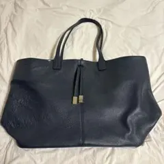 LANVIN ランバン イタリア製 本革レザー ラージ トートバッグ 紺