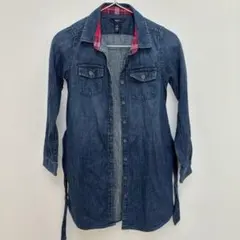 GapKids デニムワンピース 140cm 羽織り 赤チェック リボン
