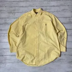 ヴィンテージ90s ポロ ラルフローレン BIG SHIRT 長袖シャツ 黄