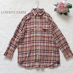LOWRYS FARM 法蘭絨襯衫 格紋圖案 Oversize 厚磅 外套 M