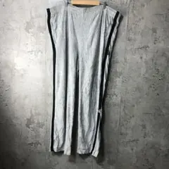 Y2786古着　パジャマパンツ　グリーングレー　サイドライン　90s Y2K