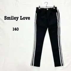 Smiley Love スキニーパンツ 裏起毛　ブラック　サイドライン　140