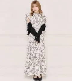 アプレジュール apres jour 袖リボンアソート柄ワンピース Sサイズのサムネイル