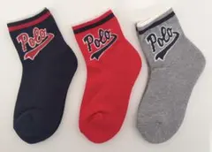 POLO RALPH LAURENキッズ靴下 3足19-21cm 足底パイル仕様
