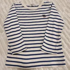 DOLLE B 長袖カットソー 100cm 白/青ストライプ