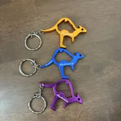 オーストラリア土産　キーホルダー　栓抜き　カンガルー3個セット