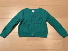 プチバトー★グリーンのカーディガン94cm