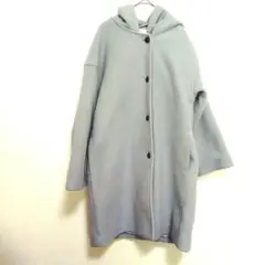 フリース フード付き コート ライトブルー