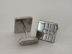 フェラガモ カフス ガンチーニ シルバー スクエア