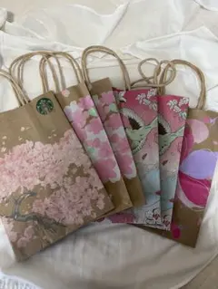 スターバックス 桜の花柄 ショップ袋 6枚セット