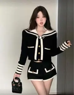 レディース　ニット　セーラーセーター　パンツ　セットアップ　新品未使用☆