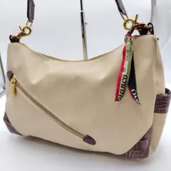 【美品】Orobianco オロビアンコ ショルダーバッグ クロコ型押し 上品