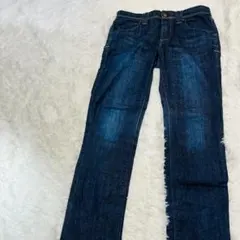 YANUKヤヌーク テーパード デニム 美脚 ネイビー サイズ23【184】