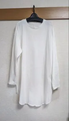 ホワイト 長袖 Tシャツ 綿100%