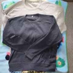 無印良品　レディース　長袖　ワッフル編みクールネック　Tシャツ　XL　2枚セット