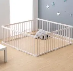 【未使用】タンスのゲン 木製 ベビーサークル LT04 ホワイト 8枚セット