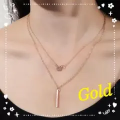 ゴールド　ネックレス　チェーン　2連　ペンダント　アクセサリー　アクセ　韓国