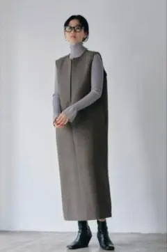 doubleface wool keyneck dress TODAYFUL