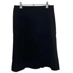 【美品】ニューヨーカー 上質 アセテート混 スカート 11号 L ブラック 黒