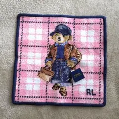 【新品タグ付】ポロ・ラルフローレン ポロベア シェニール織ハンカチ ピンク