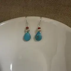 ターコイズ・アフリカビーズ・ピアス