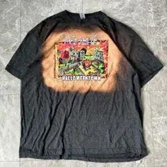 GILDAN ハロウィンタウン ブリーチ加工Tシャツ 黒