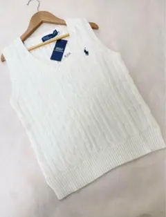 ポロラルフローレンケーブルニット コットン Vネック セーター ベスト
