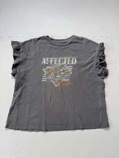 LOWRYS FARM フリル袖Tシャツ グレー