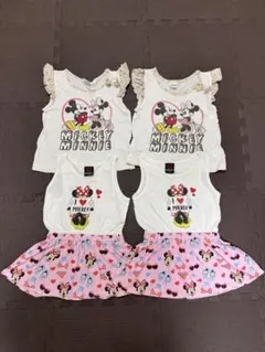 ミニーちゃん カットソー ドレス 2枚づつ 4枚セット 双子