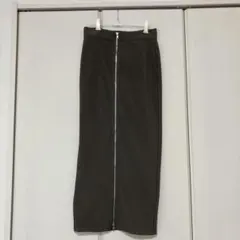 ダークグレー フロントジップタイトスカート