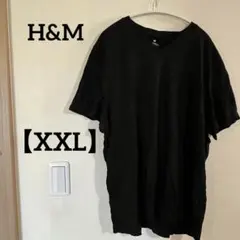 H&M 【XXL】ブラック Vネック Tシャツ US