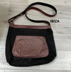 IBIZA　ナイロンとオーストリッチのショルダーバッグ