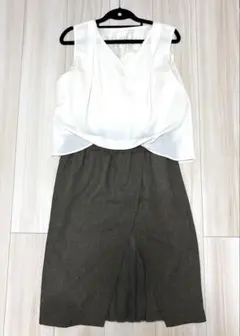 最終値下げ『AG by aquagir』（M）切替ドッキングひざ丈ワンピース