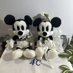 【ウェディングドール】ミッキー&ミニー　ペア　4℃ ぬいぐるみ