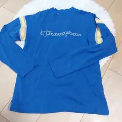 Champion 青 長袖シャツ M