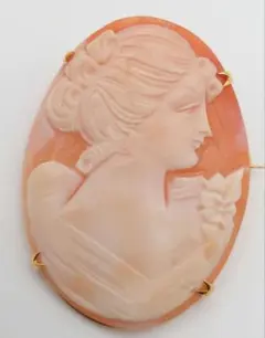 シェルカメオ ブローチ＆トップ ヴィンテージ