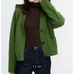 ユニクロ　スフレヤーン　カーディガン　Vネック　ニットカーディガン　L 秋　冬