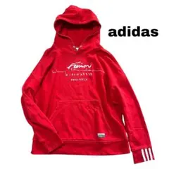 adidas レッド フード付きパーカー