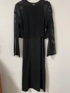 【新品未使用】GU メッシュセット ワンピース ブラックのサムネイル