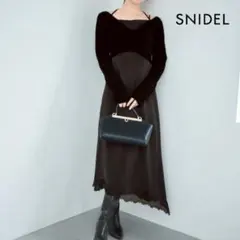 スナイデル SNIDEL クロップドニット レーストリムキャミワンピース セット