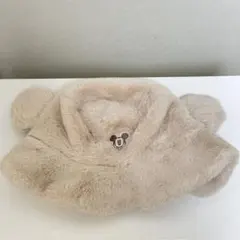 ディズニー ミッキー 耳付きファー帽子 ベージュ